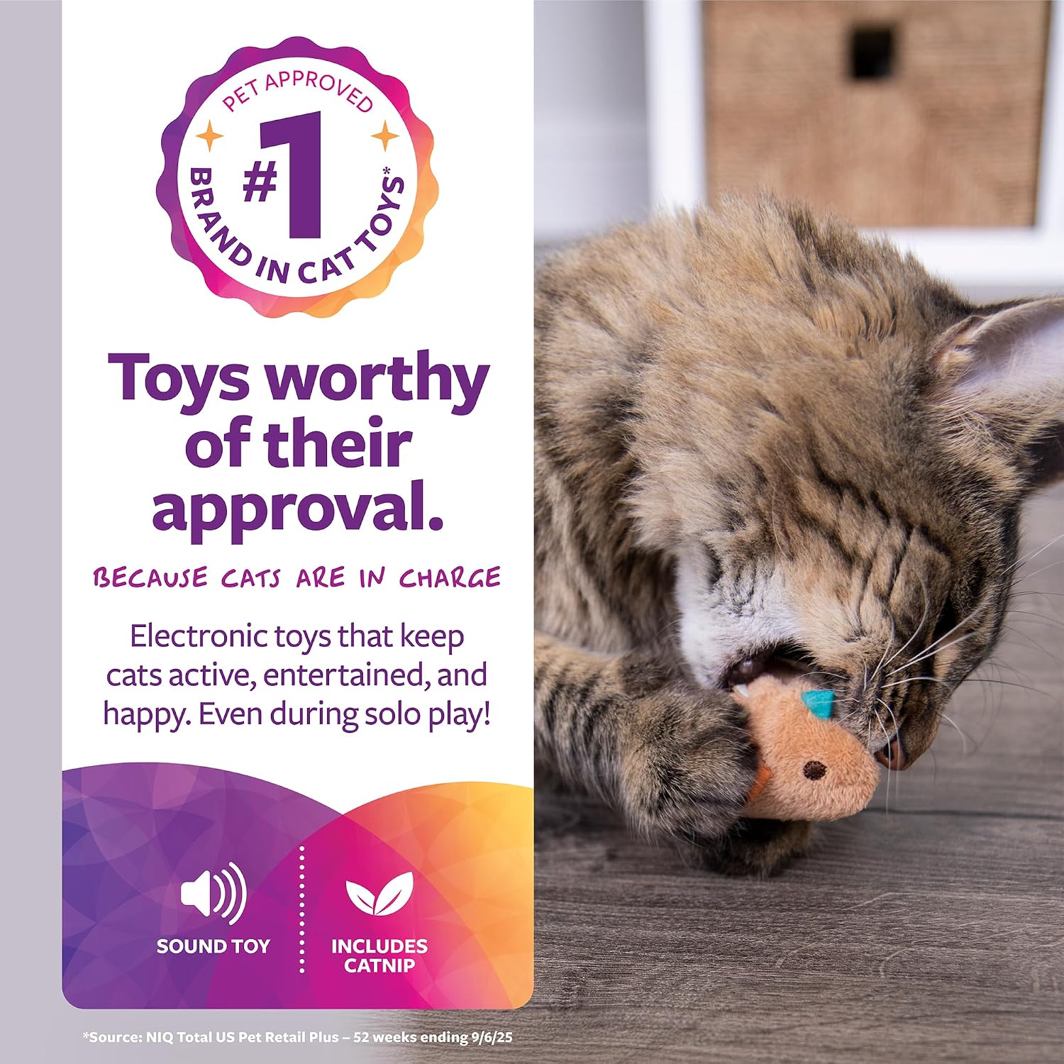 SmartyKat interactive cat toy with bird chirp sound and natural catnip filling
