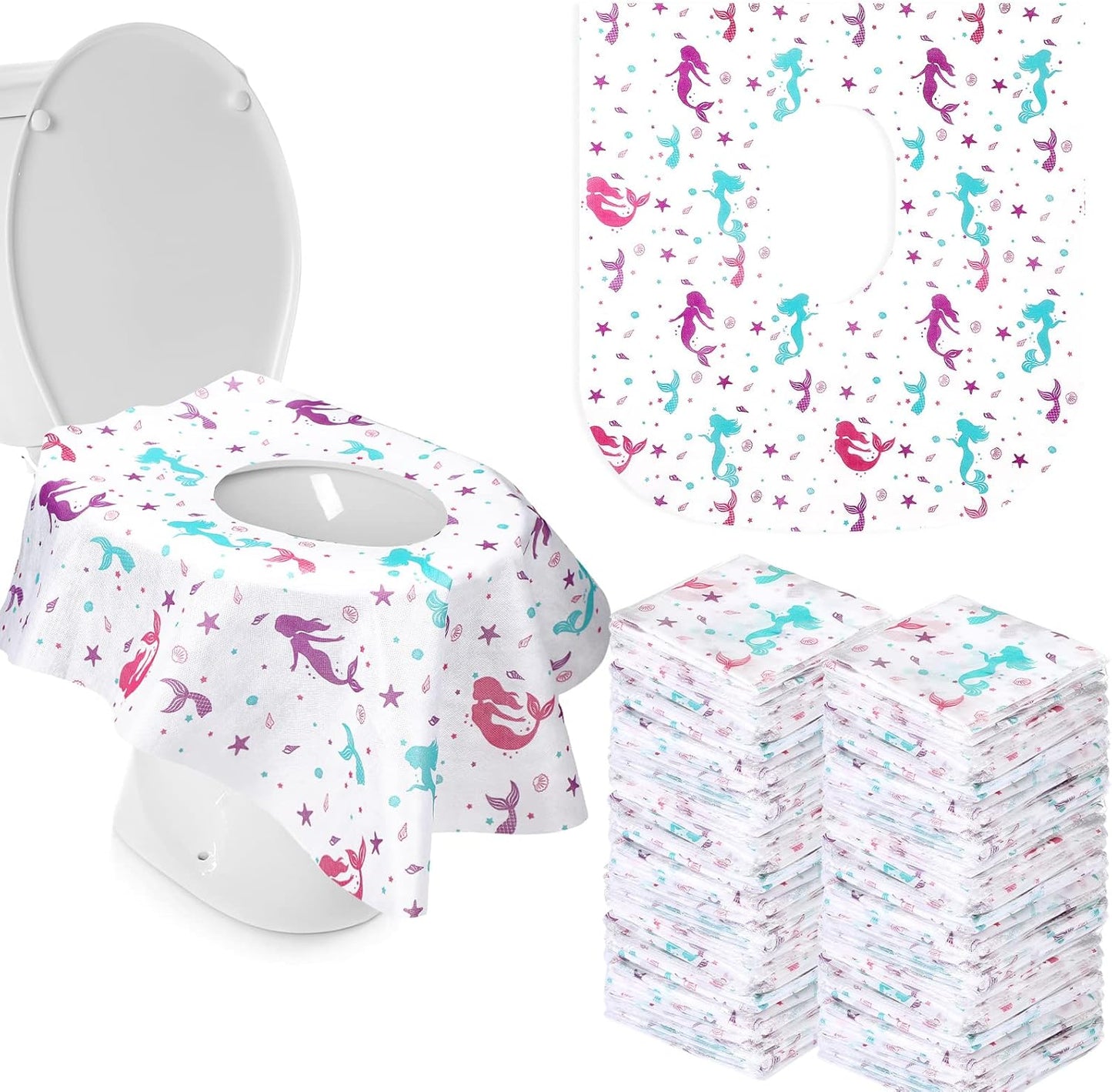 Kosiz extra large disposable toilet seat covers fifty count box front view