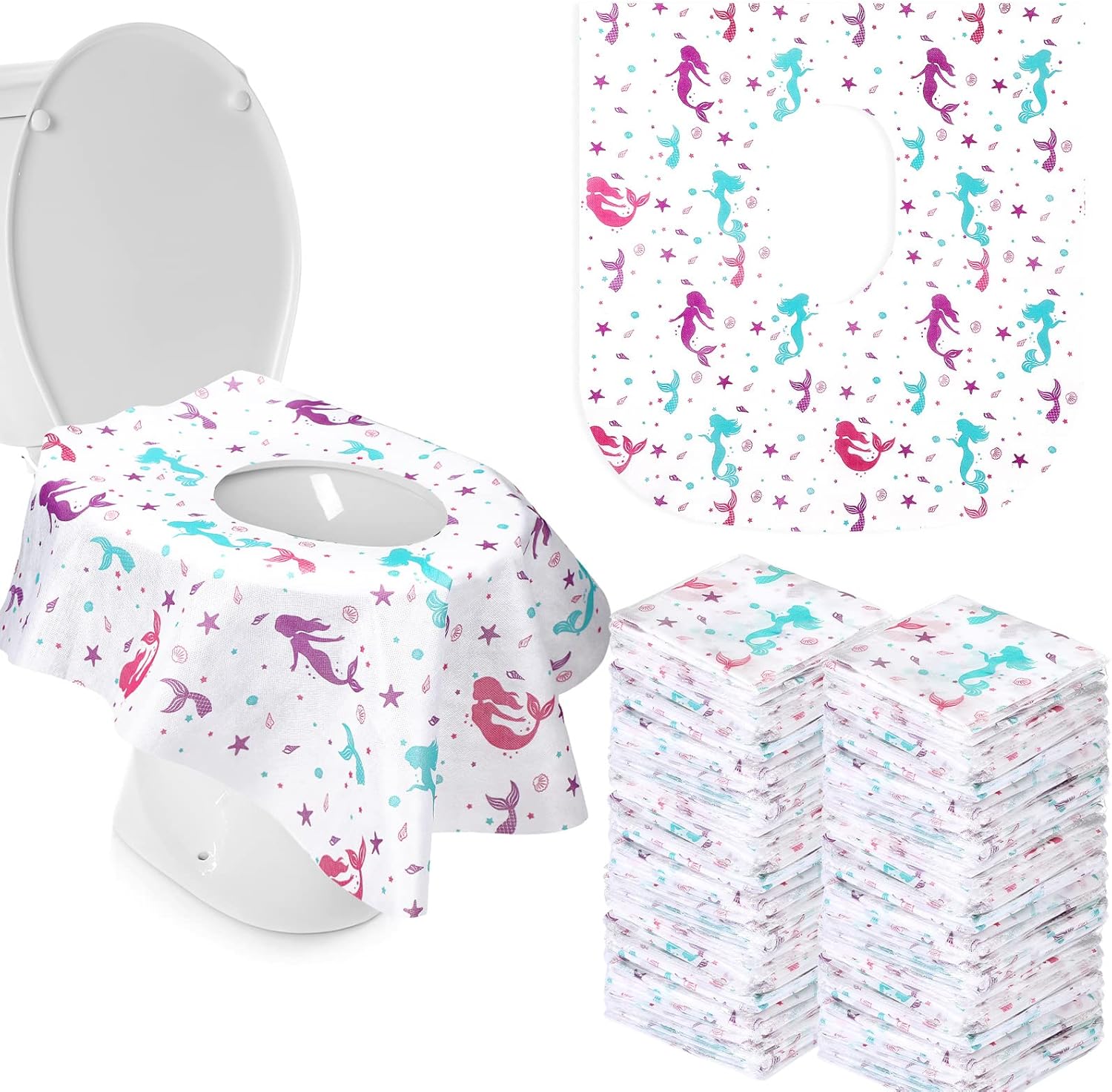 Kosiz extra large disposable toilet seat covers fifty count box front view