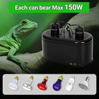 REPTI ZOO dual dome light fixture interior ceramic lamp sockets.
