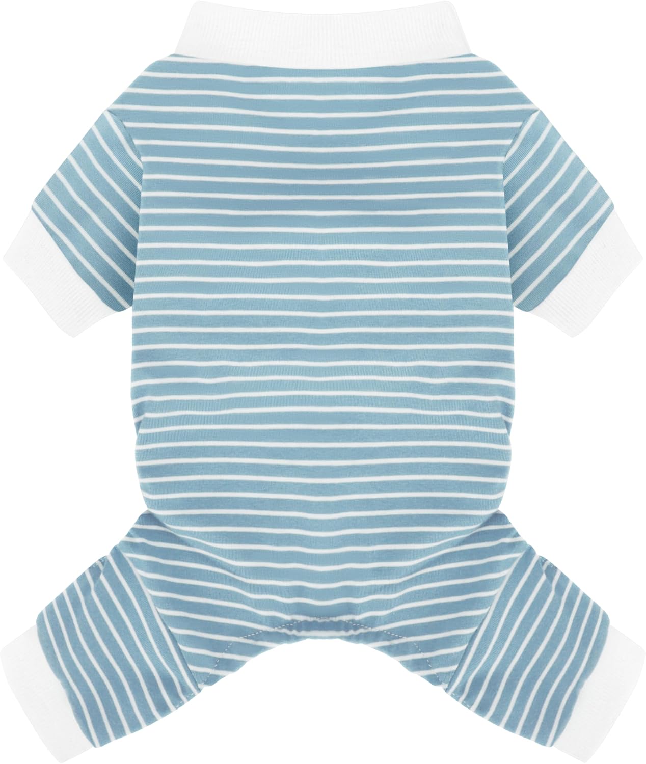 Paiaite Green Striped Dog Pajamas: 4-Legged Cotton Stretchable Jumpsuit Pjs - Lightweight Cozy Puppy Onesie Clothes, Comfortable Pet Sleepwear for Hair Shedding Coverage M - Image 11