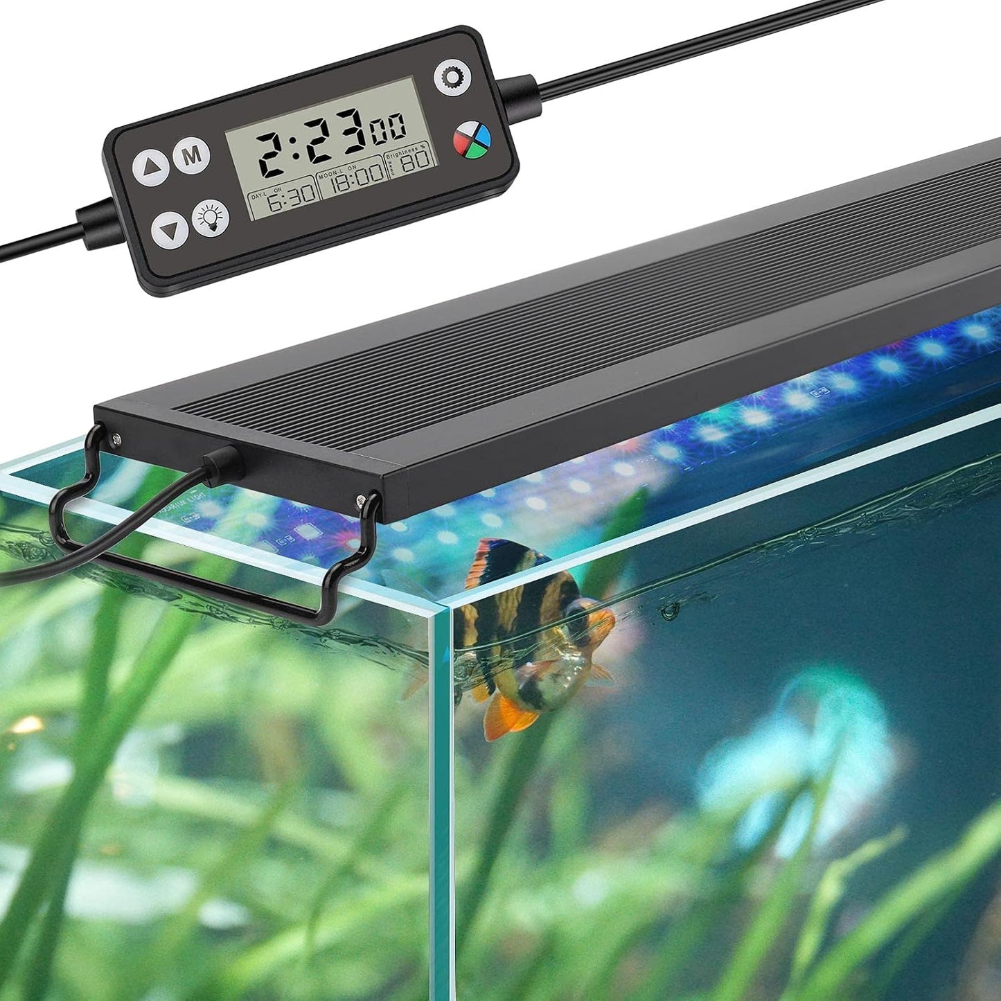 hygger Auto On Off LED Aquarium Light, Full Spectrum Fish Tank Light with LCD Monitor, 24/7 Lighting Cycle, 7 Colors, Adjustable Timer, IP68 Waterproof, 3 Modes for 12"-18" Freshwater Planted Tank - Image 9