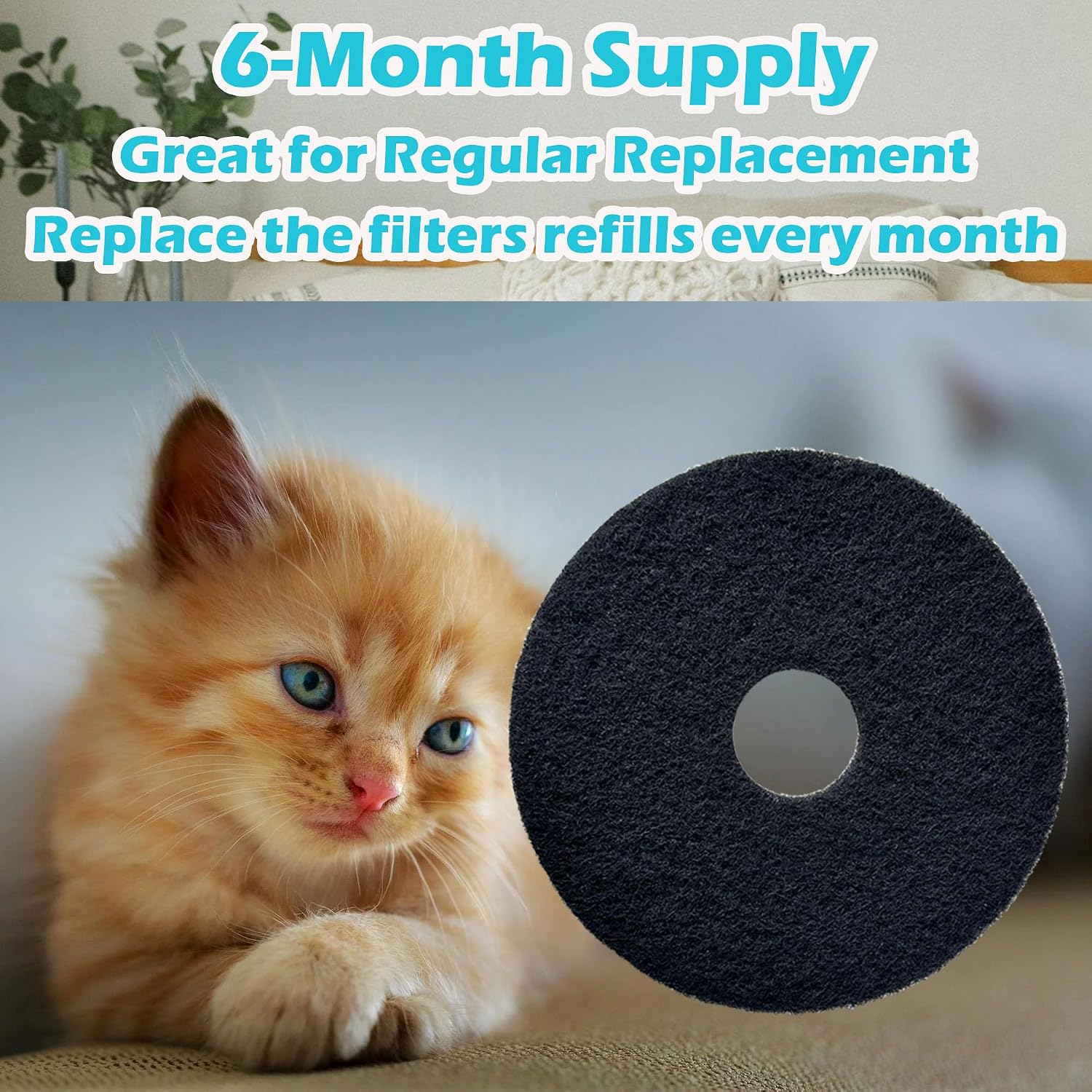 Premium USA imported cat litter odor control replacement filters packaging