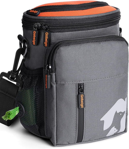 Gobeigo premium black dog walking pouch attached with metal belt clip