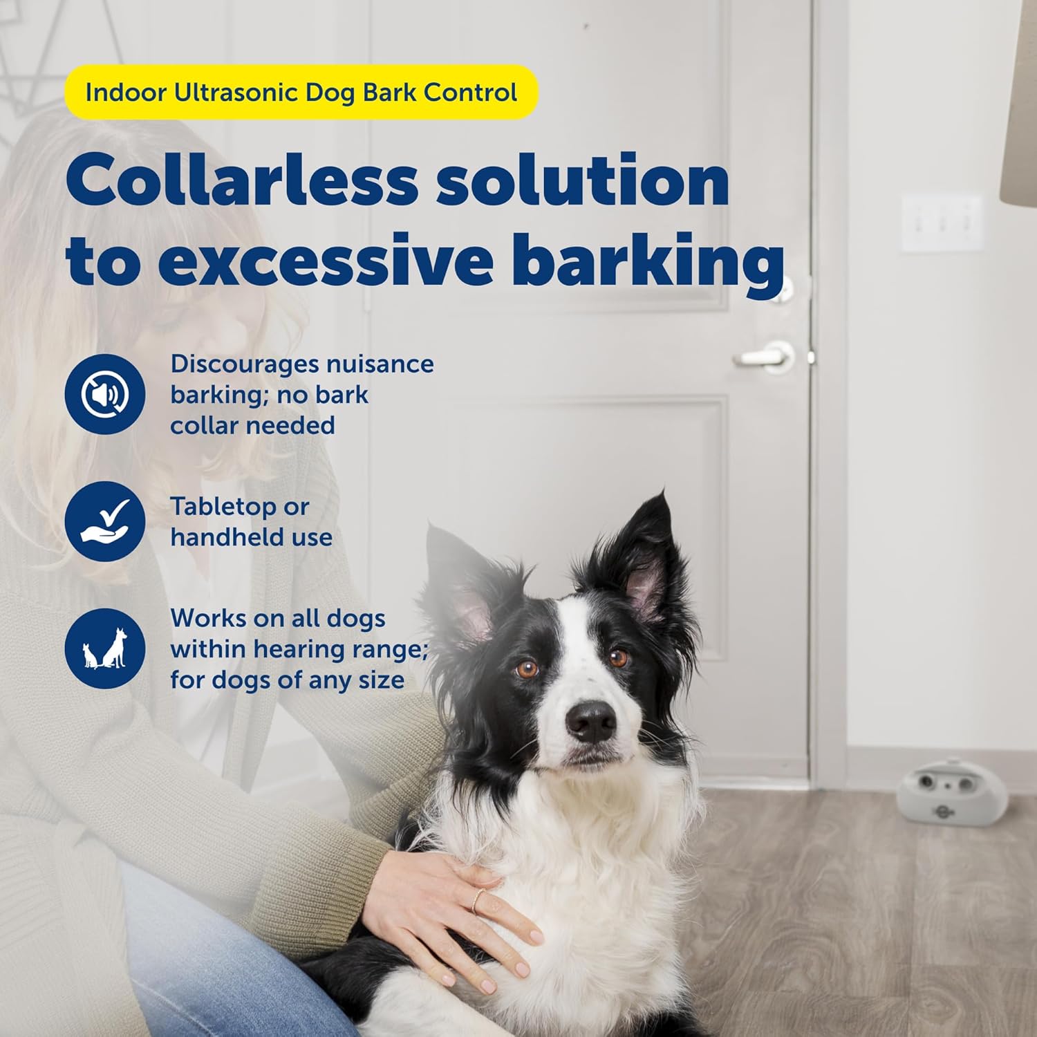 PetSafe anti-bark trainer on living room table