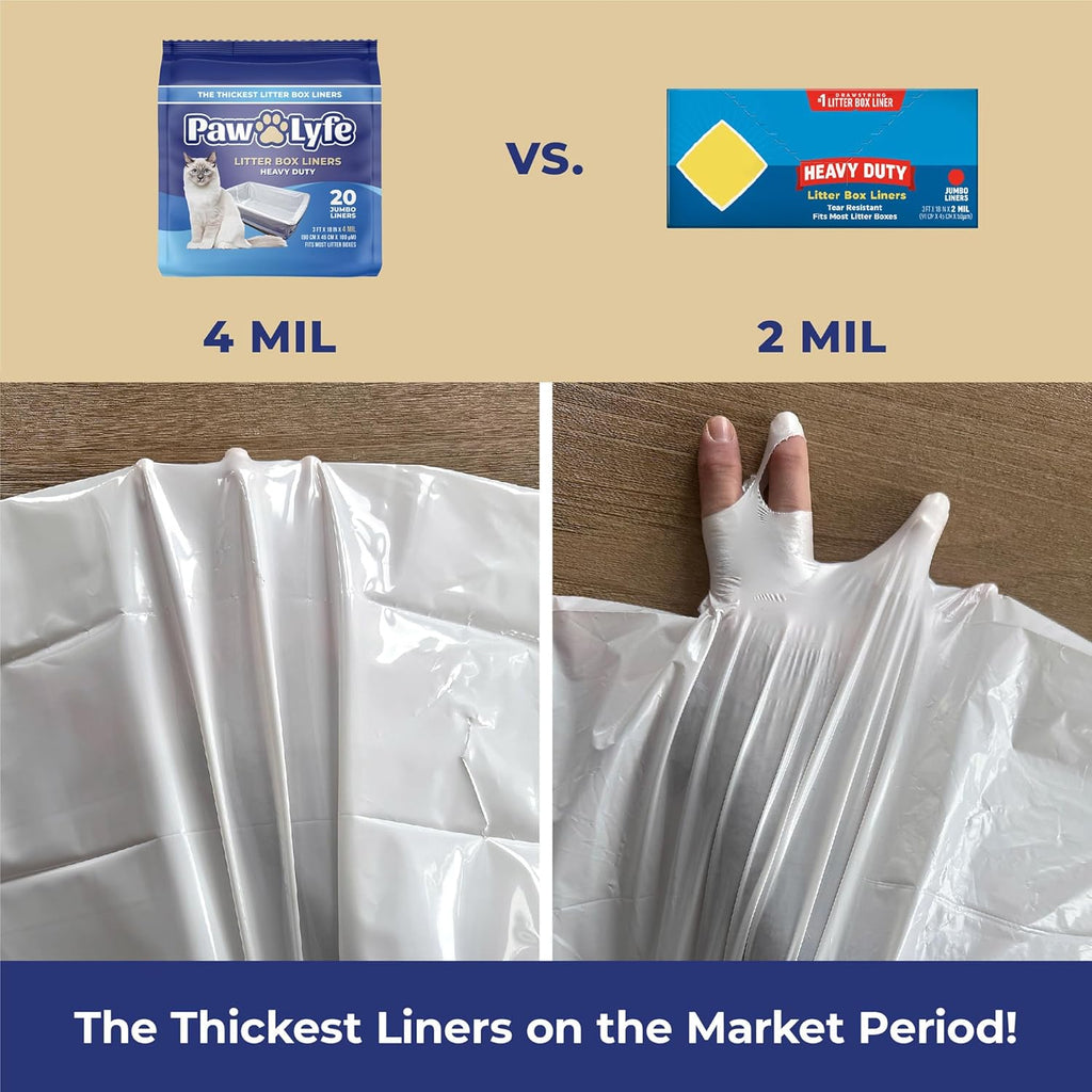PawLyfe 36 inch by 18 inch disposable litter liner demonstration with cat paws