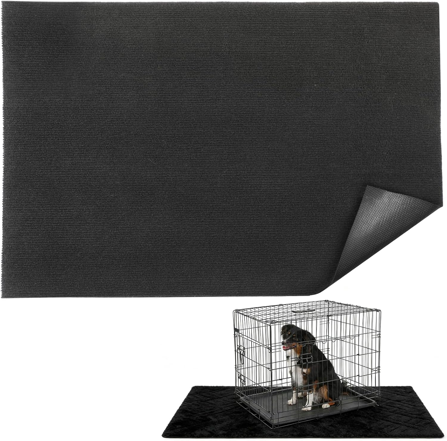 Srhbyjbfsir extra large waterproof dog crate mat front view