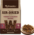 A Freschi srl air dried dog food turkey and salmon recipe front view bag