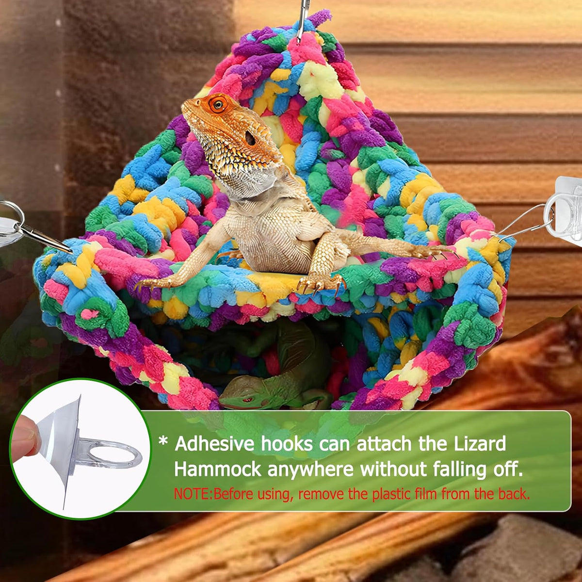 Qwr reptile hanging bed showing lower hiding cave structure