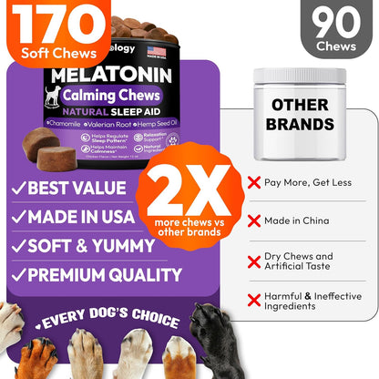 Petsology puppy sleeping pills alternative calming treats for separation stress.