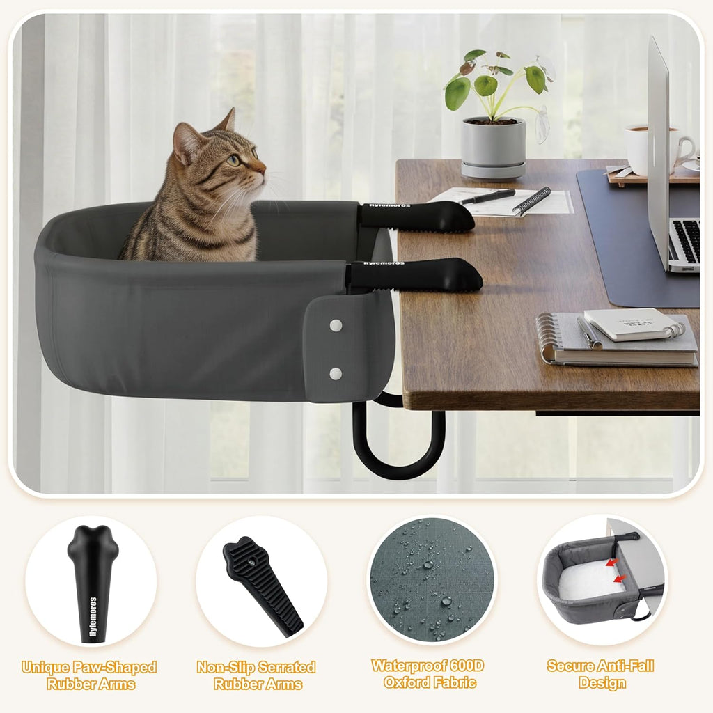 Large cat resting on Hylemoros desk mounted bed
