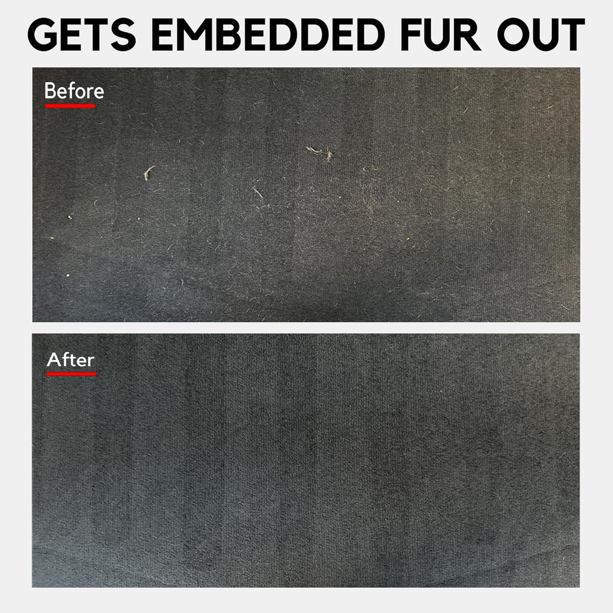 Detail Demands reusable pet hair brush on fabric sofa
