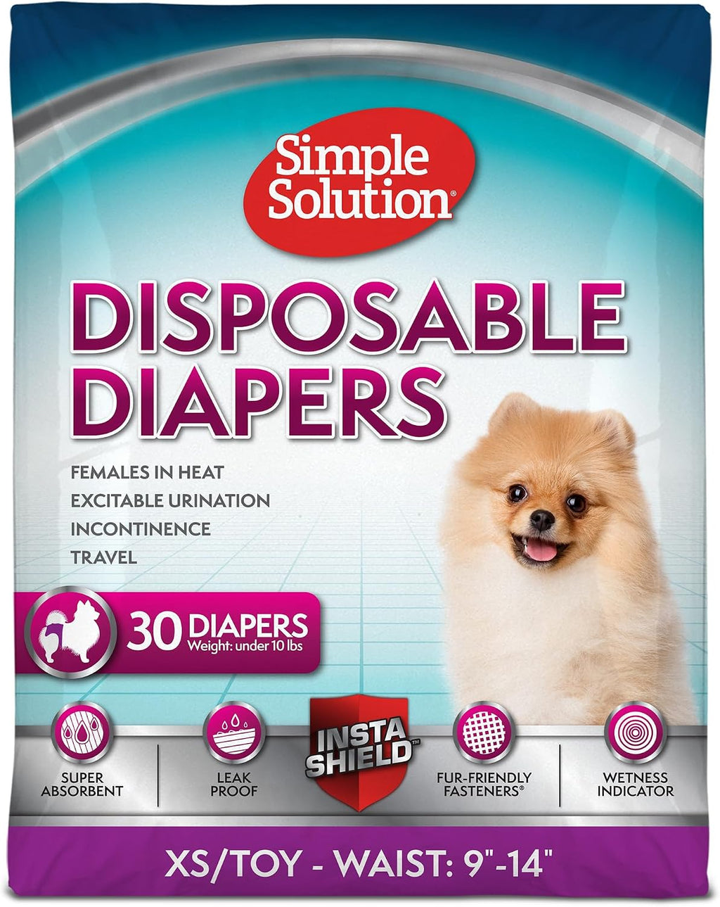 Simple Solution Disposable Dog Diapers, Female Dog Diapers, Puppy Potty Training, Incontinence and Heat Cycle Protection, Large Diapers for Dogs, 18-27 Inch Waist, 30 Count - Image 12