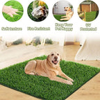 Puppy using outdoor artificial grass pee pad