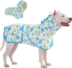 LovinPet 3in1 Dog Warm Winter Coat & Bathrobe, Hooded Dinosaur Fleece, Lightweight HighLoft, Absorbent Knit, Quiet HookandLoop, WindBlocking Edges, Dog Robes for Medium & Large Dogs, Green,M - Image 15
