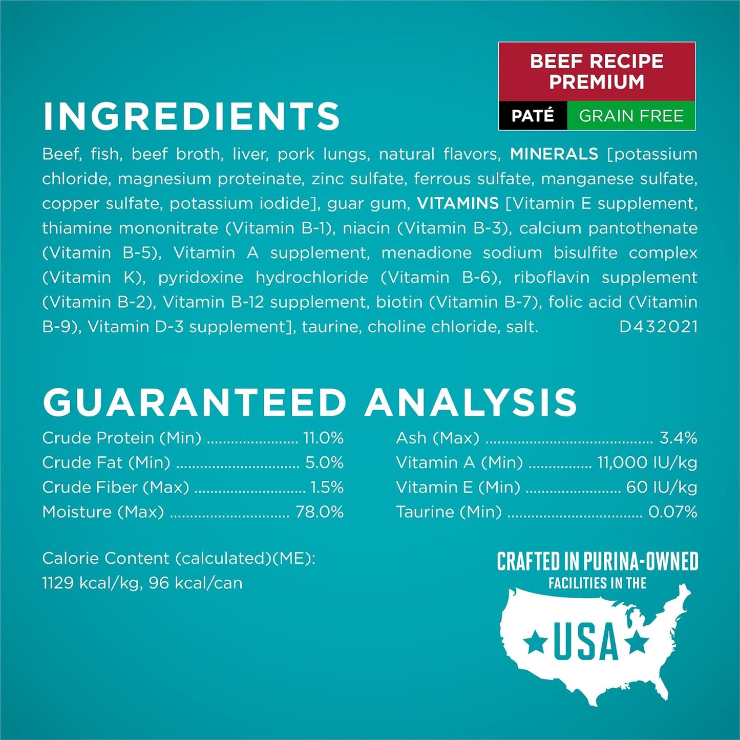 Purina One wet cat food natural ingredients image
