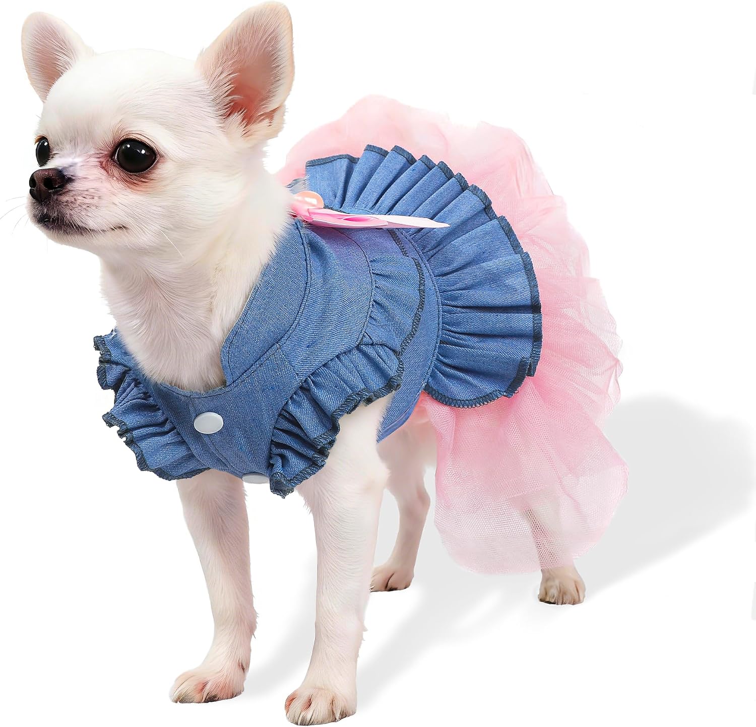 Small dog puppy pink tulle princess skirt apparel