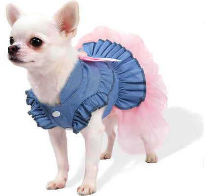 Small dog puppy pink tulle princess skirt apparel