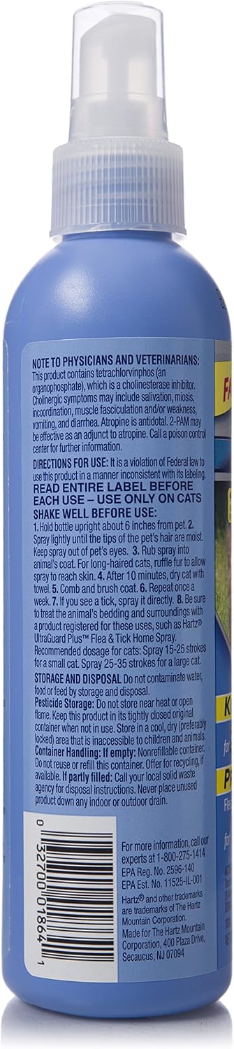 Imported USA cat grooming spray for flea control with aloe vera