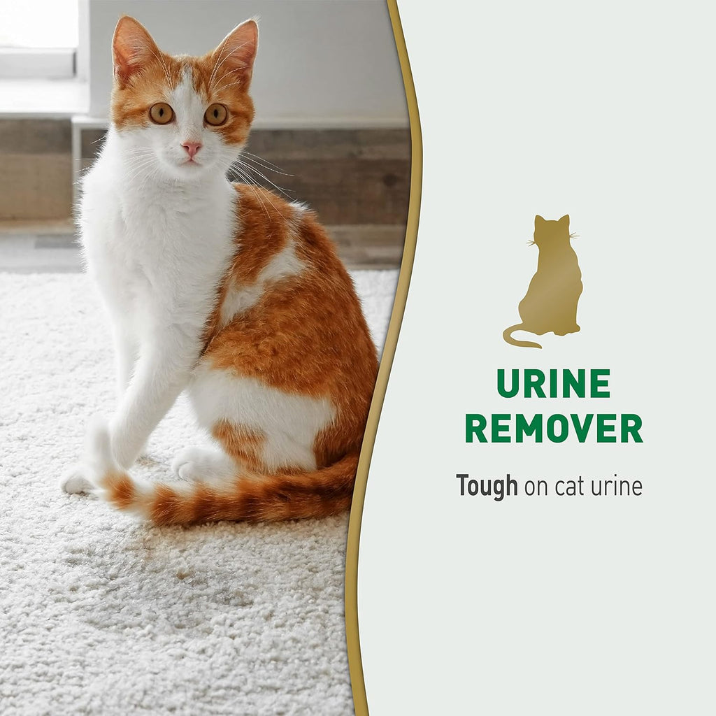 Cat urine odor remover spray liquid bottle back label