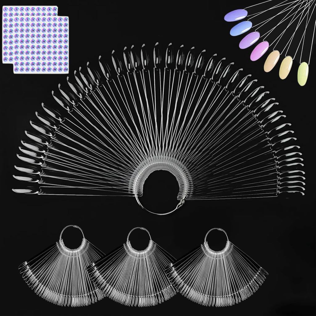 Novsix 200 pieces clear nail swatch sticks display set