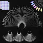 Novsix 200 pieces clear nail swatch sticks display set