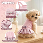 WOYYHO girl dog summer dress featuring ruffled hem skirt detail