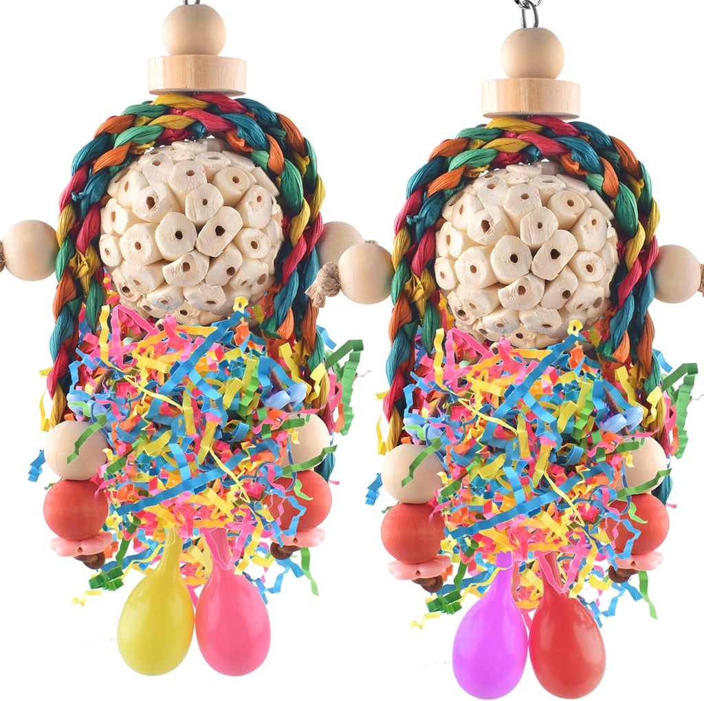 Bissap Conure Foraging Shredder Hanging Toy set front view