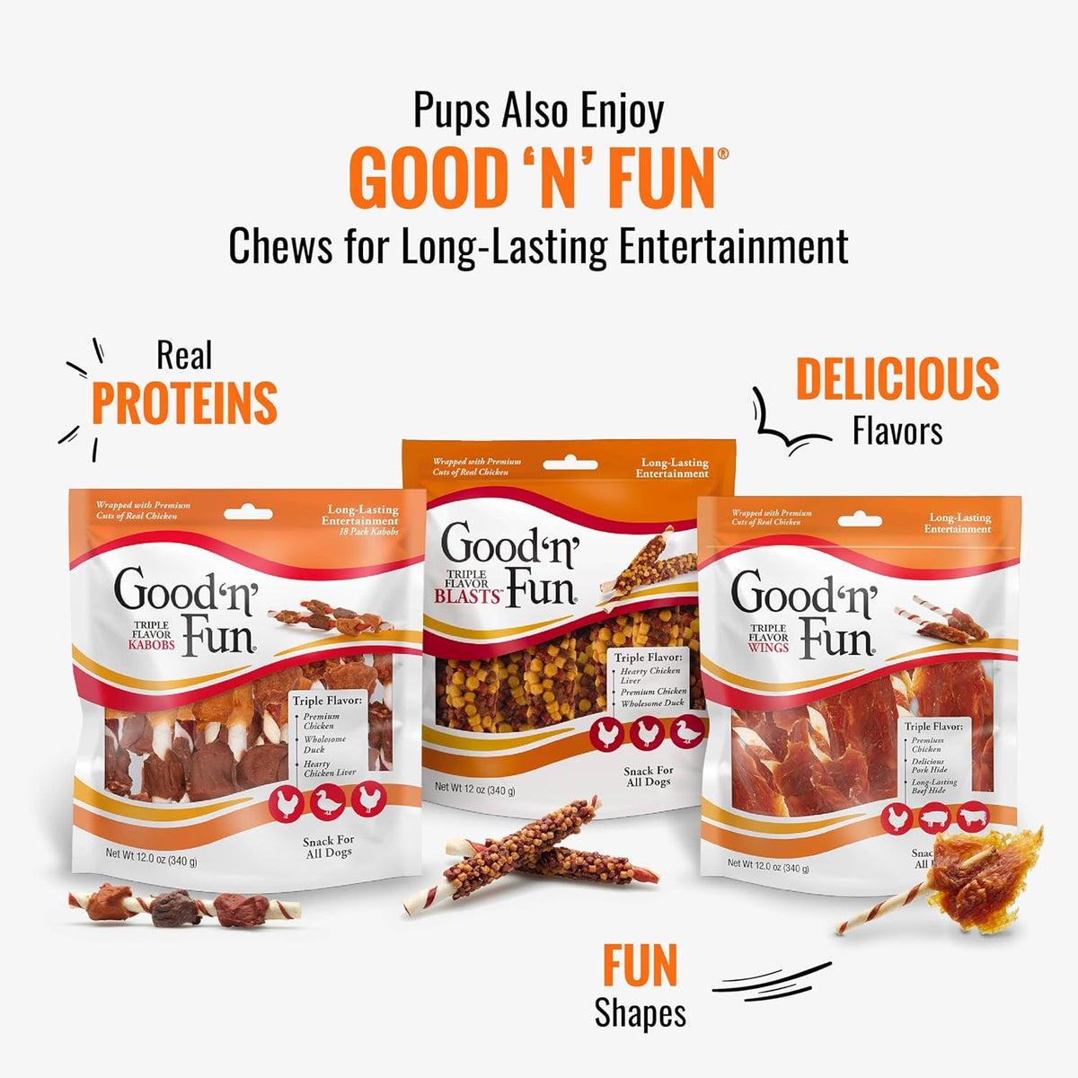 Good 'n' Tasty Triple Flavor Puree Mix-Ins Dog Food Topper Treats for All Dogs, 28 Count, Easy Single-Serve Portions, Added Protein with Duck, Beef and Rabbit, No Chicken Added - Image 11