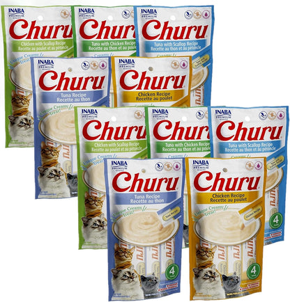 Inaba Churu 5 flavor variety pack assortment display