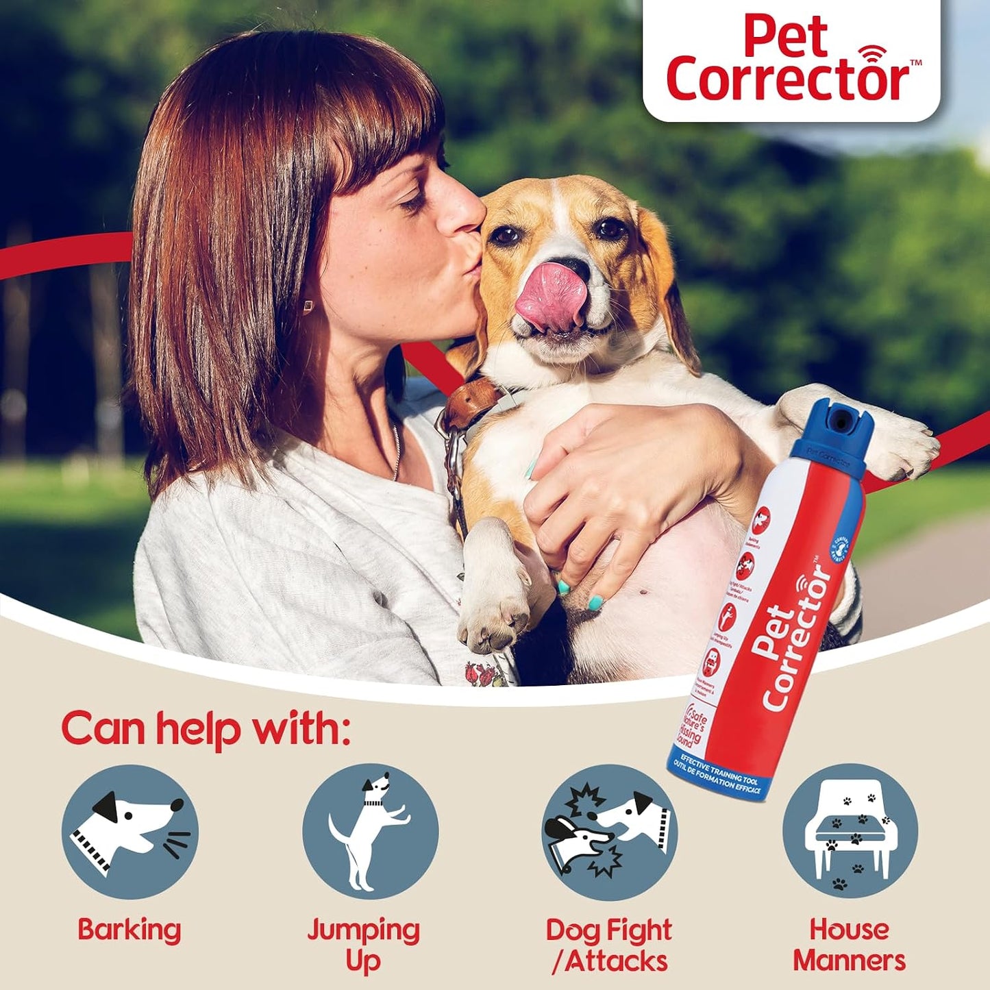 Close up of Pet Corrector 50ml training spray cans