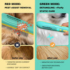 Grooming a long-haired dog with Smoothway flea comb