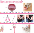 BERXOL portable kitten litter box and essential grooming tools close up view
