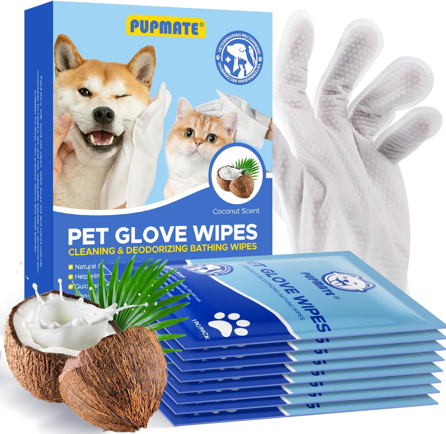 Pet Cleaning Glove Wipes for Dogs & Cats, Hypoallergenic Deodorizing Disposable Bathing Wipes,No-Rinse Grooming Wipes, Extra Thick,Perfect for Pet Dry Cleaning,Daily Care and Travel,24 pcs - Image 10