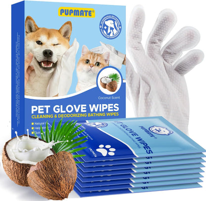 Pet Cleaning Glove Wipes for Dogs & Cats, Hypoallergenic Deodorizing Disposable Bathing Wipes,No-Rinse Grooming Wipes, Extra Thick,Perfect for Pet Dry Cleaning,Daily Care and Travel,24 pcs - Image 10