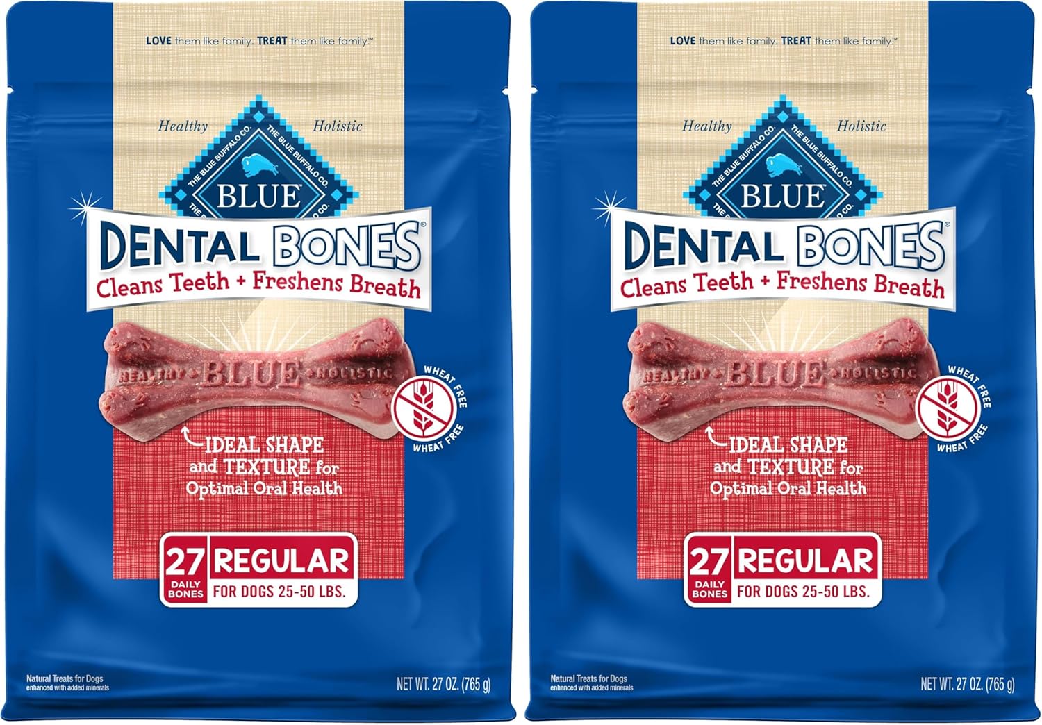 Blue Buffalo Dental Bones Regular Natural Dental Chew Dog Treats Bag Value Pack - Image 11