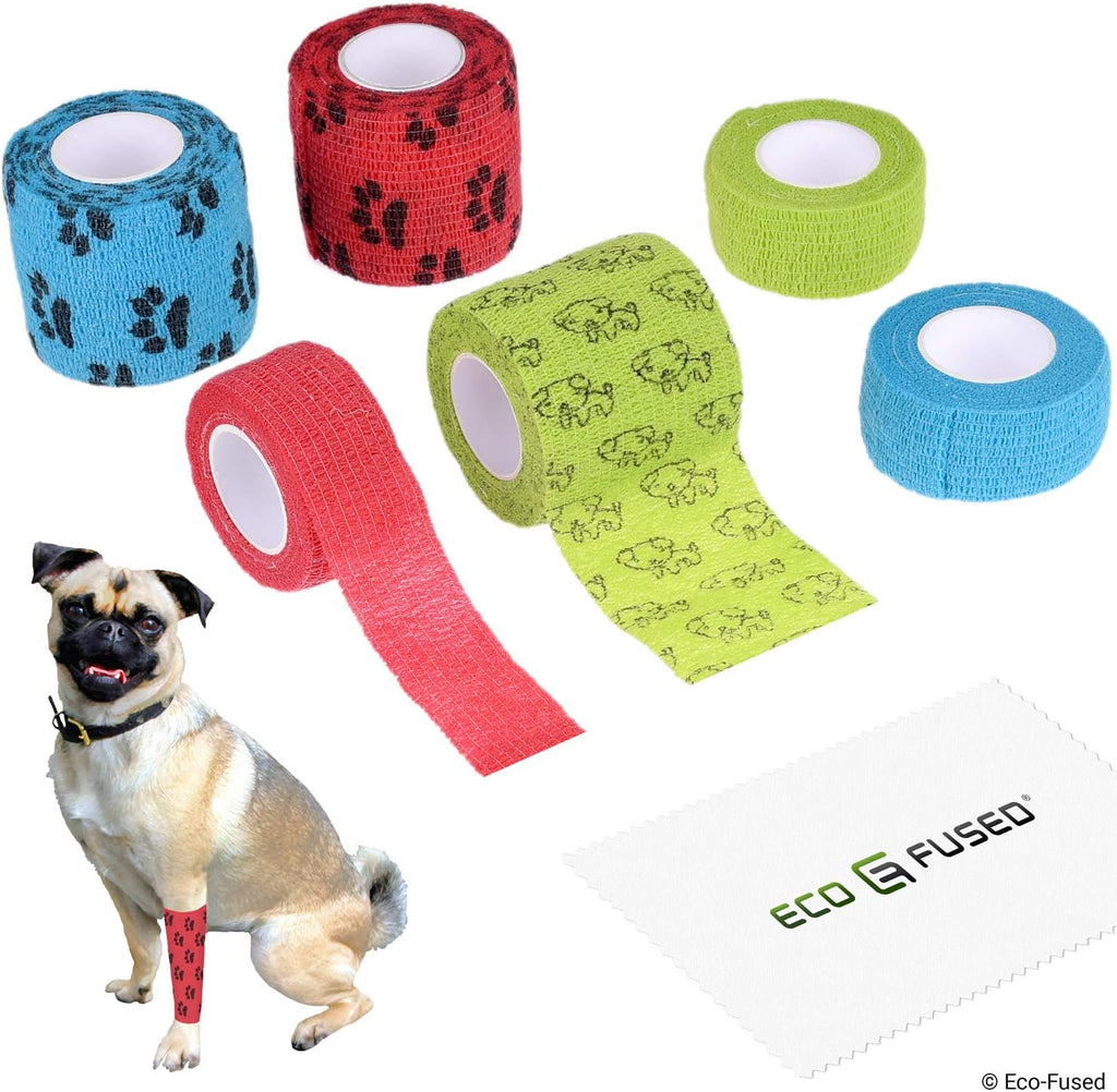 Eco-Fused Self Adhering Bandage - Injury Wrap Tape for Cats - Pack of 6 - Supports Muscles and Joints - Does not Stick to Hair - Elastic, Water Repellent, Breathable - Relieves Stress - Image 10
