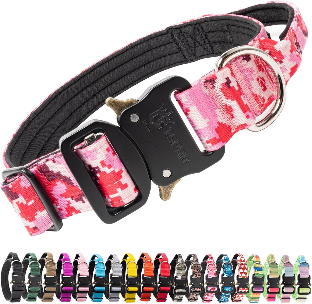 TSPRO Premium Dog Collars Tactical Dog Collar with Handle and Heavy Duty Quick-Release Metal Buckle Durable Thick and Adjustable for Medium to Large Dogs (Orange L) - Image 12