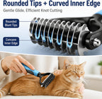 Sodknow Tiktrove 2-in-1 double-sided detangling comb close up on stainless steel blades.