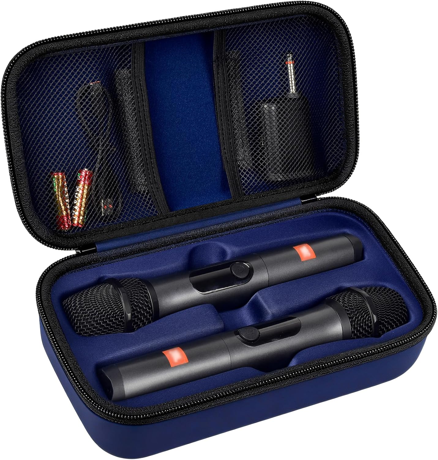 Wireless Microphone Case Compatible with JBL Wireless Two Microphone System, Handheld Dual Mic Travel Bag for Singing or Karaoke for Receivers, Adapters, AA Batteries - Image 11