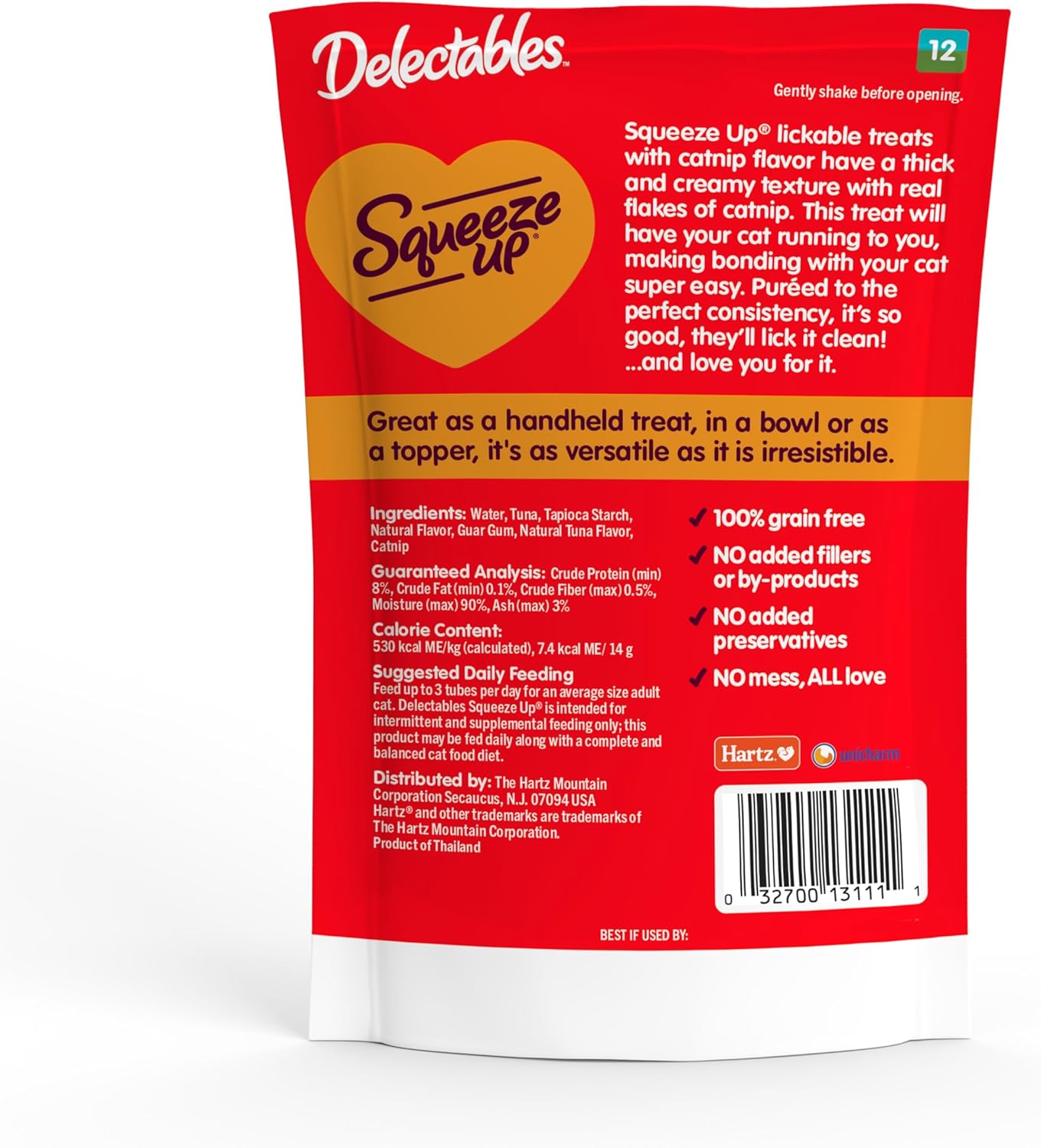 Authentic USA imported healthy cat treat packaging details and back label