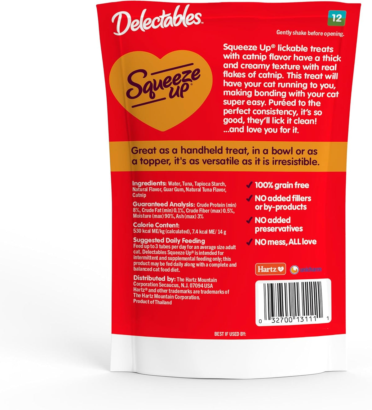 Authentic USA imported healthy cat treat packaging details and back label