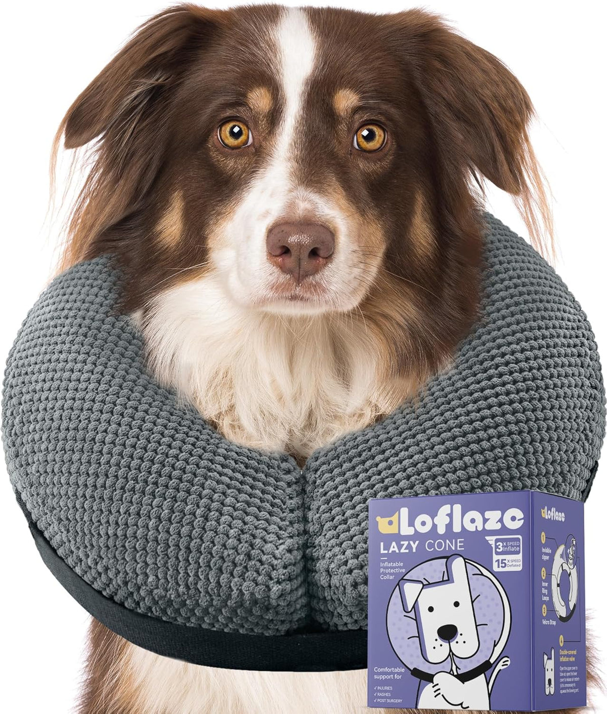 Loflaze Soft Inflatable Dog Cone Collar for Large Medium Small Dogs Cats - After Surgery Dog Neck Donut Collar, ECollar Alternatives for Recovery - Image 13