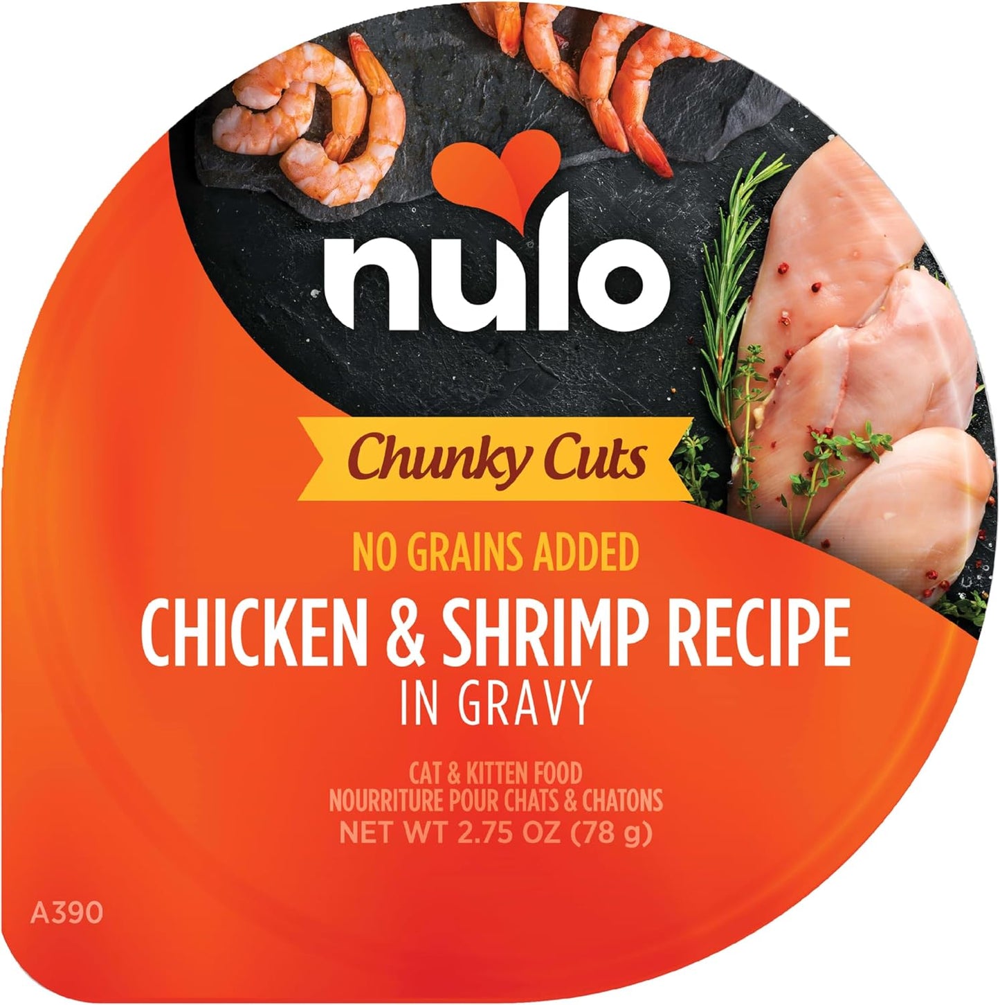 Nulo Chunky Cuts Chicken and Shrimp wet cat food front view