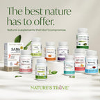 Complete packaging view of Nature's Trove L-Theanine 120 count bottle