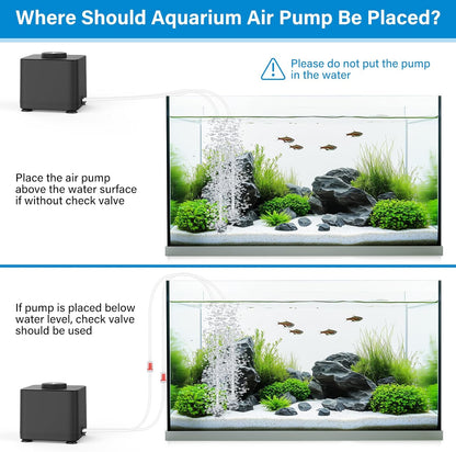 Close up of Hygger quiet aquarium air pump shockproof base