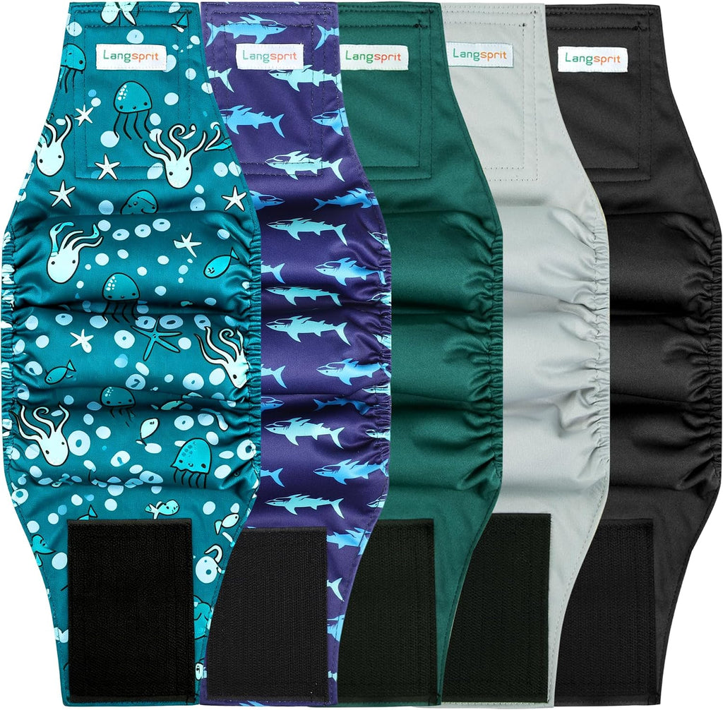 Multi layer absorbent fleece lining inside Langsprit dog wraps