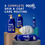 Happy dog with clean coat after using Douxo Spa shampoo