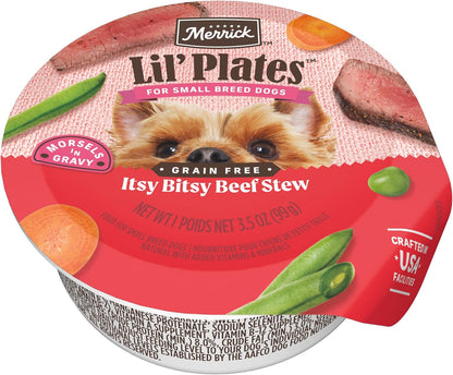 Merrick Lil' Plates Grain Free Dinner Duos Soft Natural Wet Small Dog Food Variety Pack, Beef and Chicken - (Pack of 12) 3.5 lb. Tubs - Image 13