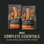 Purina Pro Plan high protein real meat canned food for adult dog maintenance.